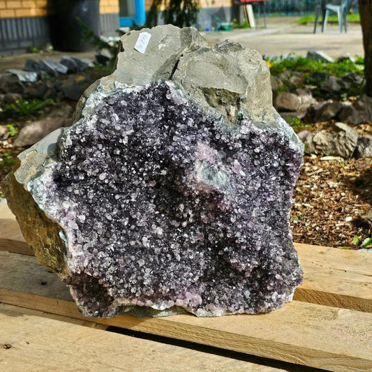 Large natural Black Amethyst statement crystal for distinctive interiors
