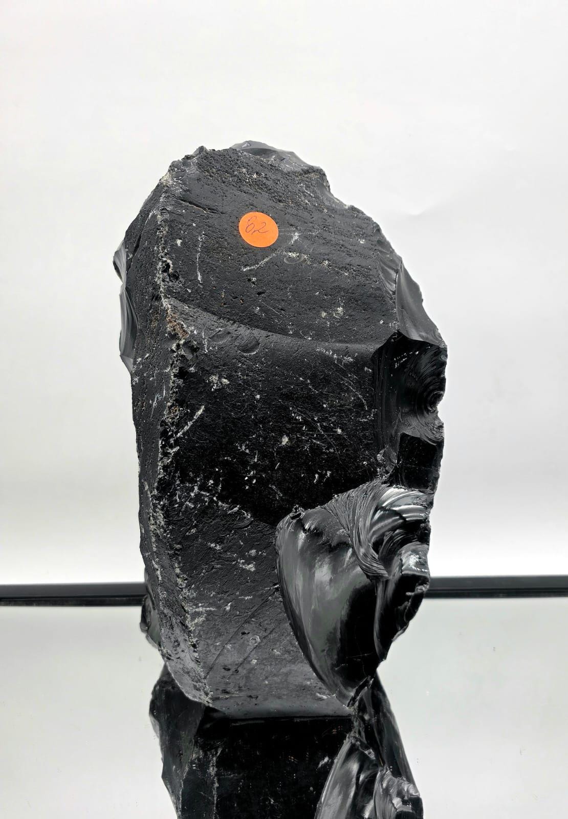 large black obsidian crystal office or reception display