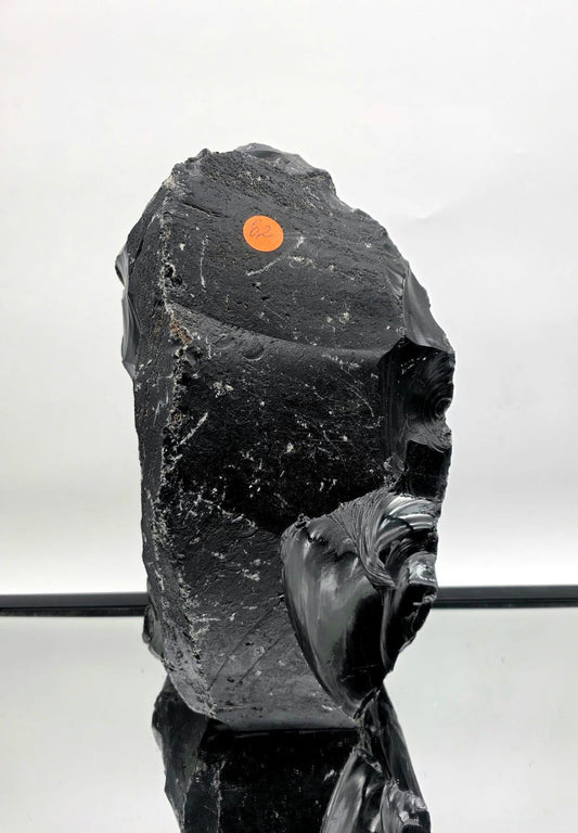 large black obsidian crystal office or reception display