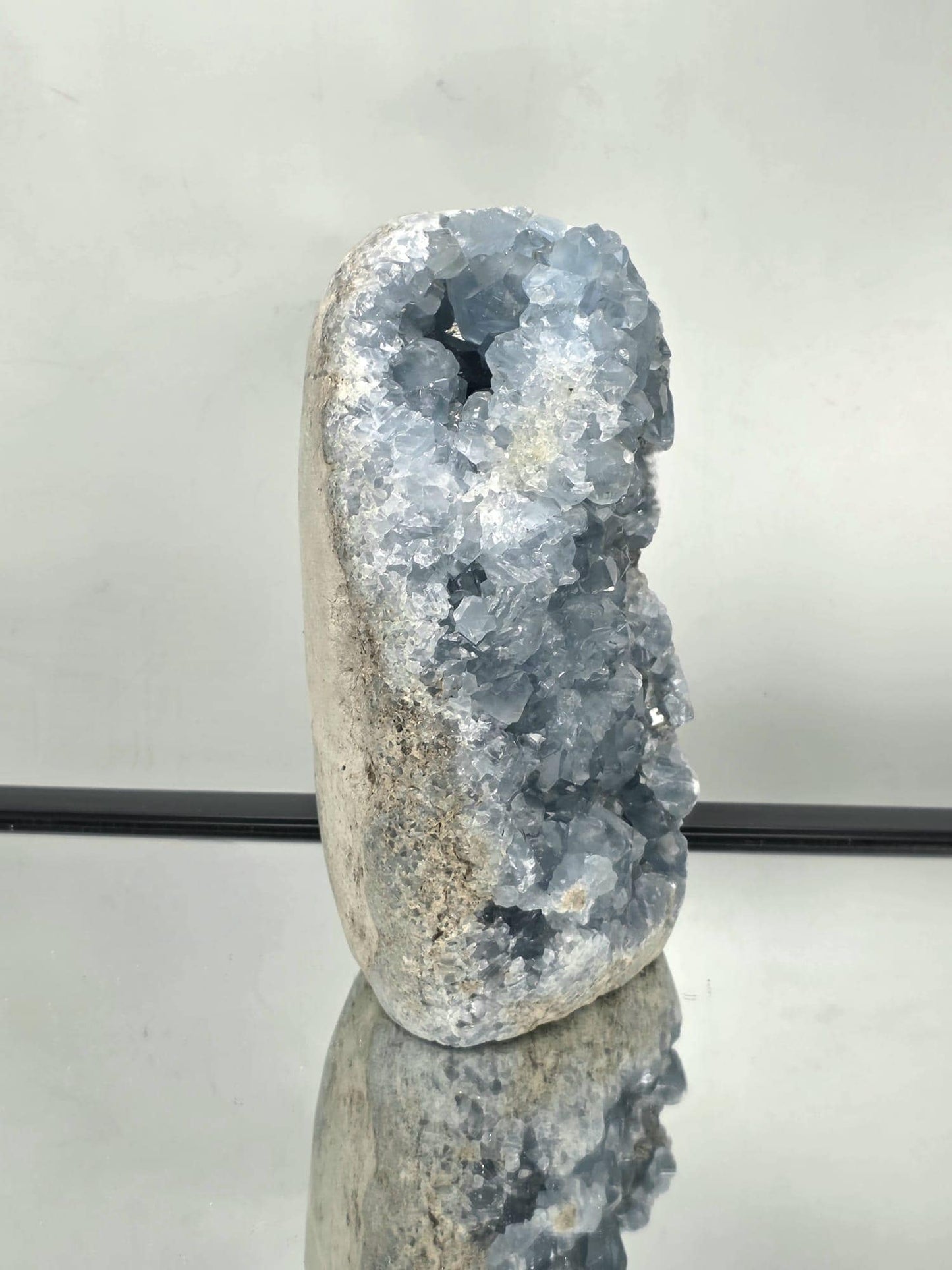 A stunning large Celestite specimen ideal for collectors or natural décor display.
