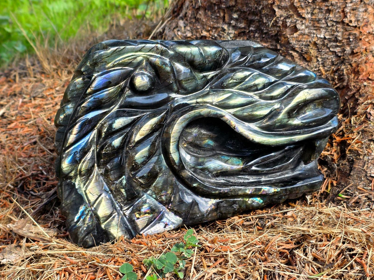 Large crystal dragon sculpture for statement home decor
