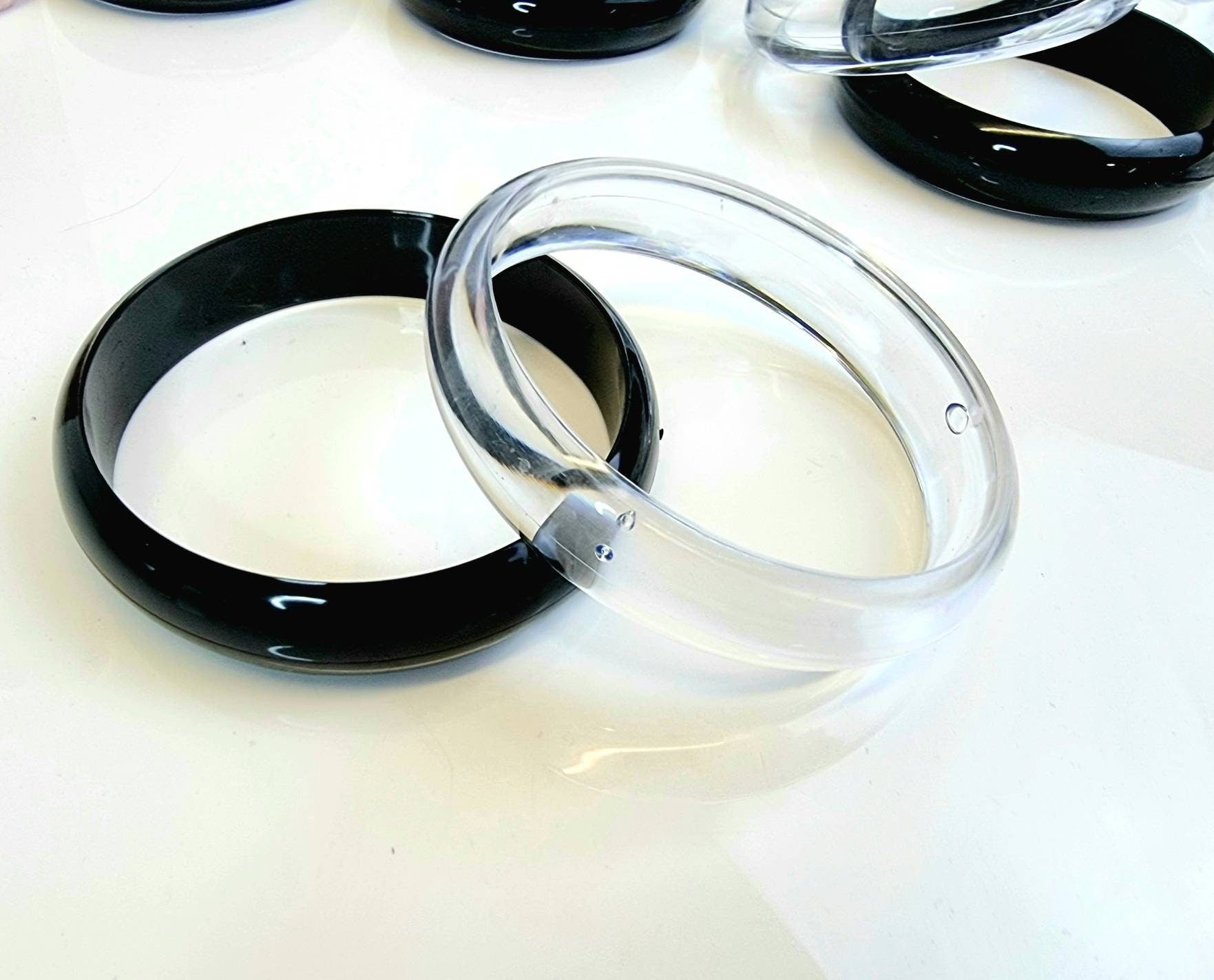 Large black acrylic crystal sphere display stand