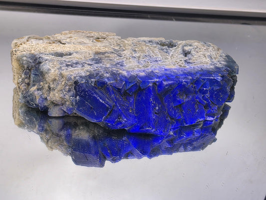 Large Fluorite crystal slice from Madagascar with natural zoning.