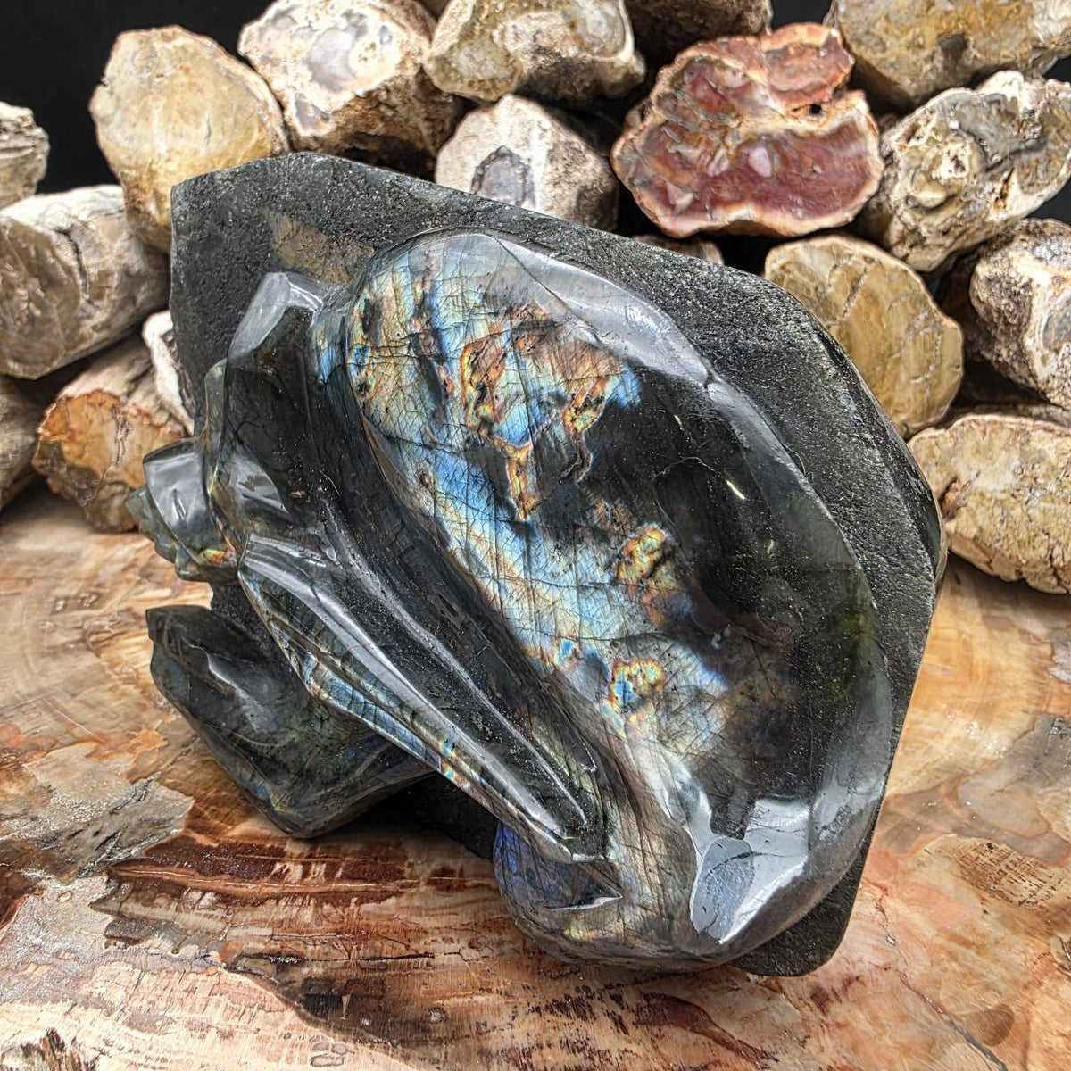 Large Labradorite crystal skull freeform from Madagascar