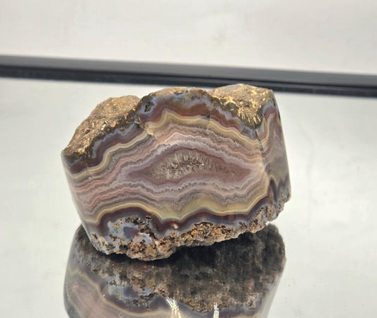 Large Malawi Agate polished geode crystal.