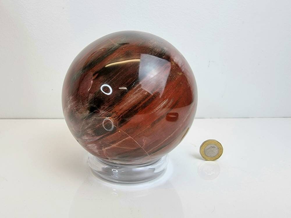 Strong acrylic holder stand for large crystal and mineral spheres