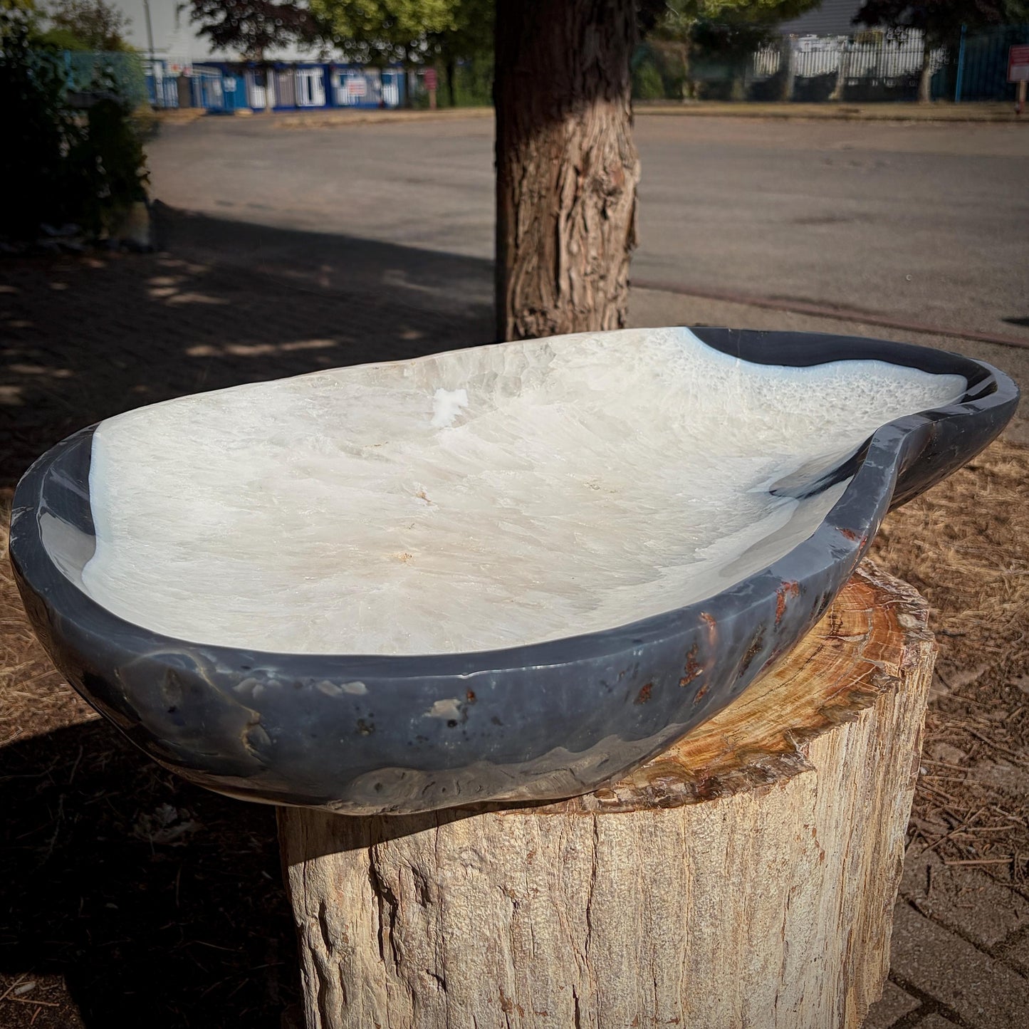Large natural stone bowl for luxury interior design