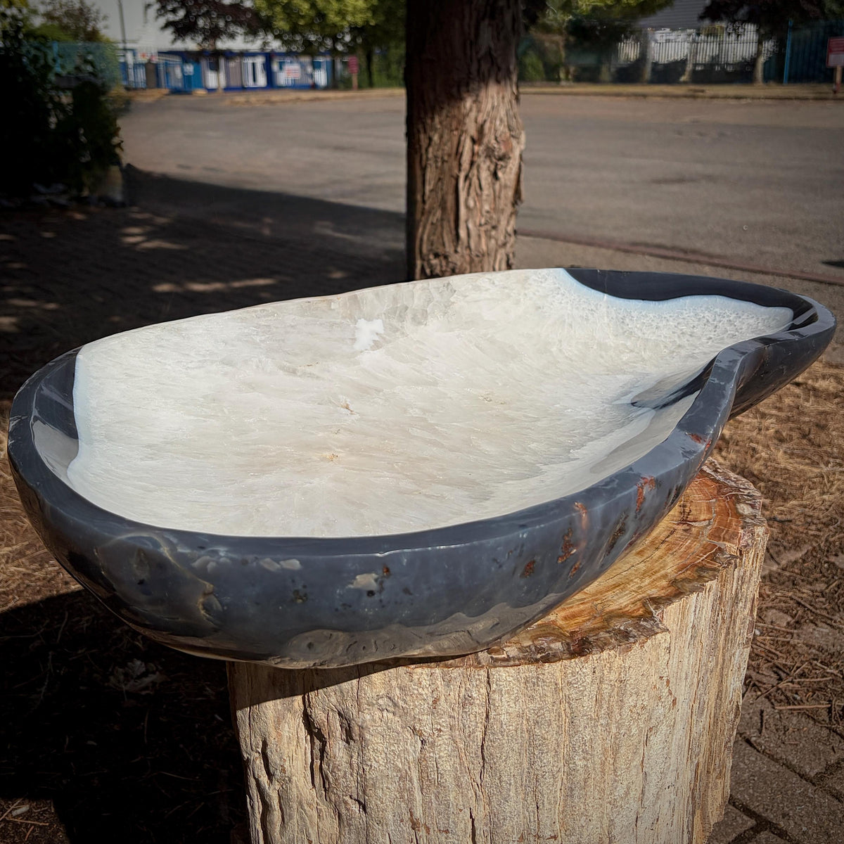 Large natural stone bowl for luxury interior design