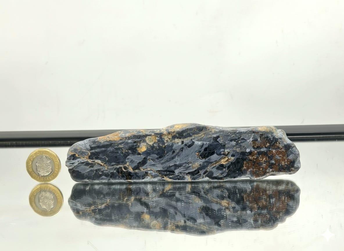 Front of large polished pietersite slice.