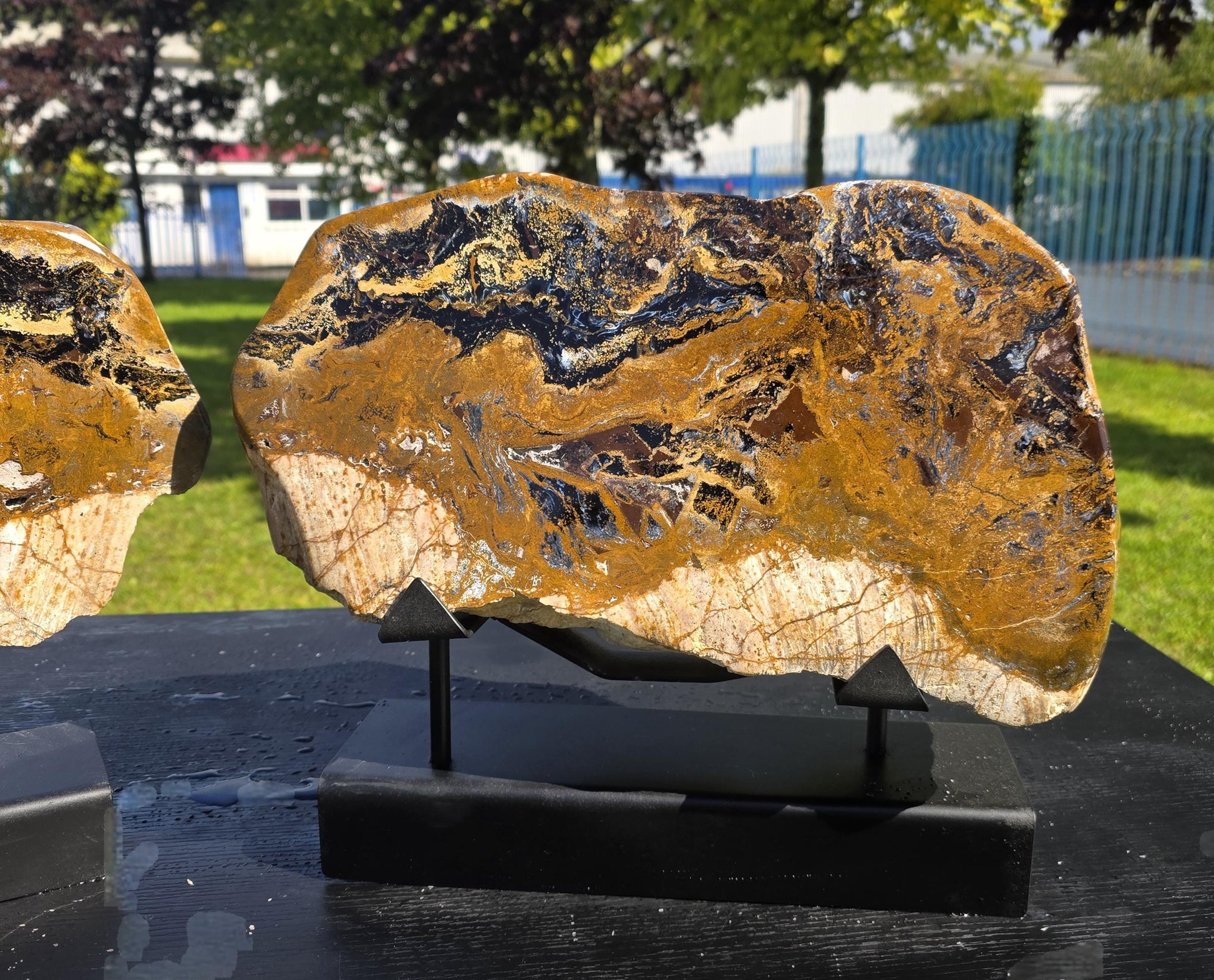 Striking large Pietersite crystal pair, a statement décor and collector’s piece.