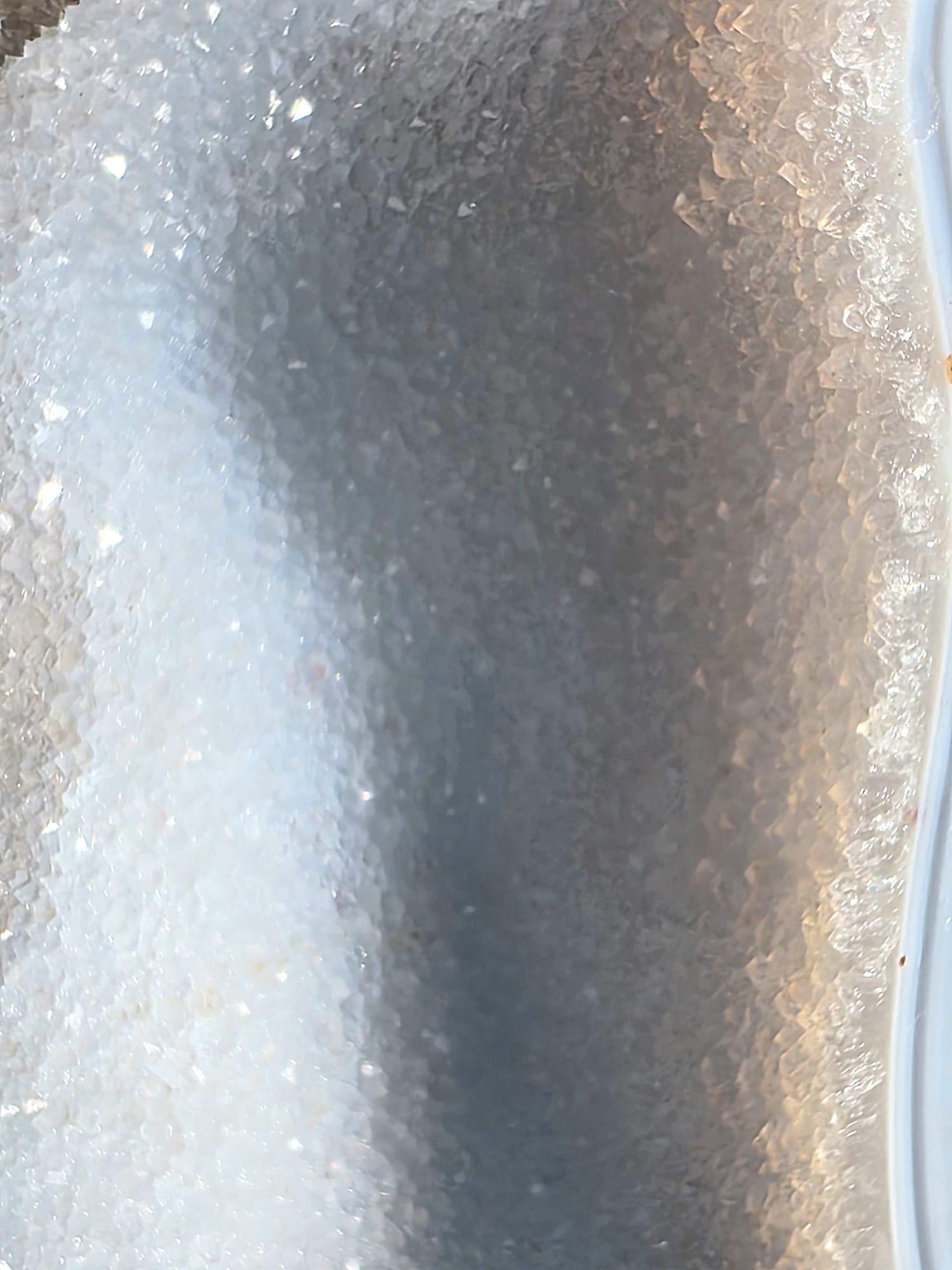 Large polished blue agate crystal geode decorative mineral