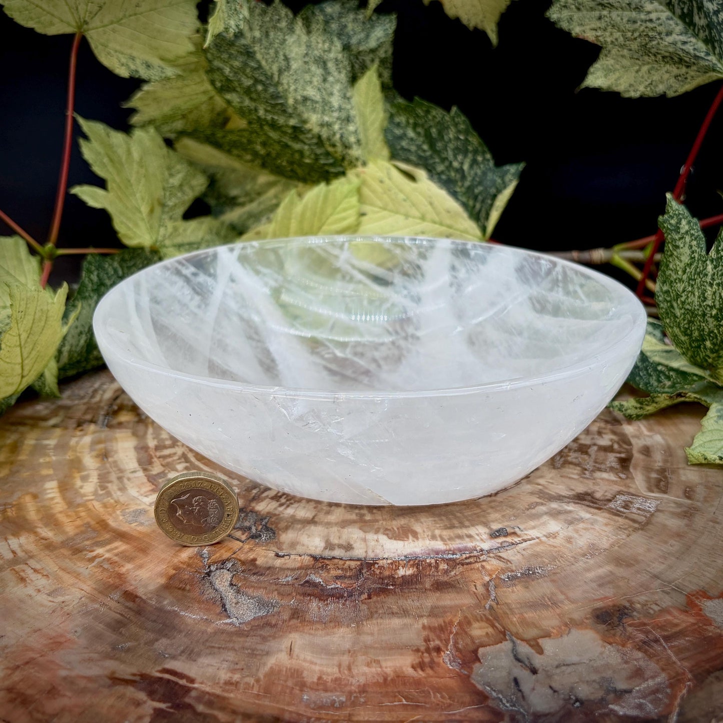 Large Quartz crystal bowl for crystal and mineral collectors
