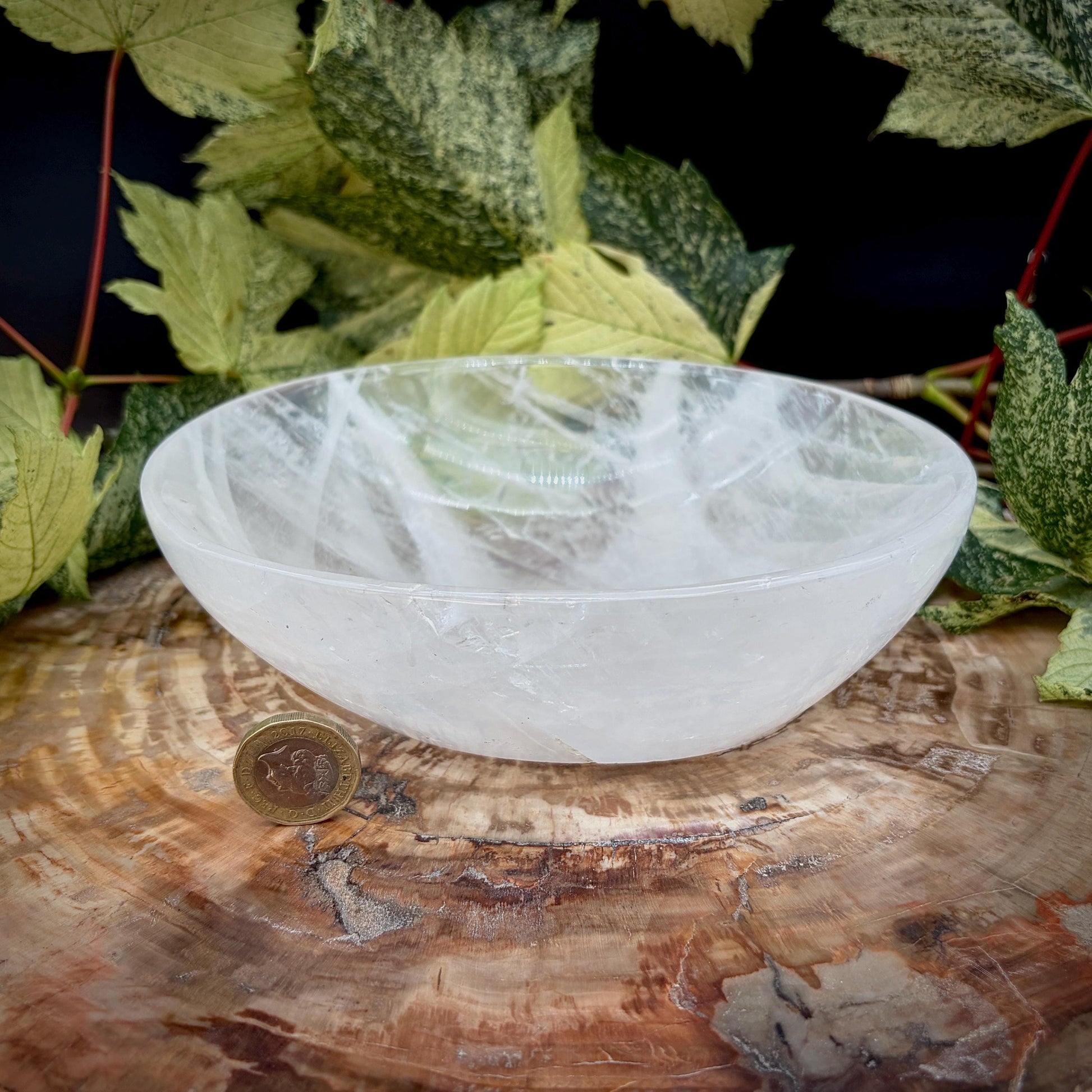 Large Quartz crystal bowl for crystal and mineral collectors