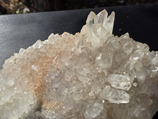 Large Quartz crystal with clear natural formations.