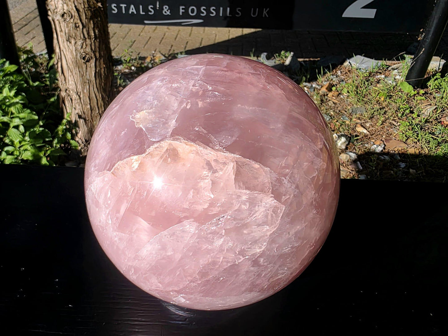 large rose quartz crystal ball