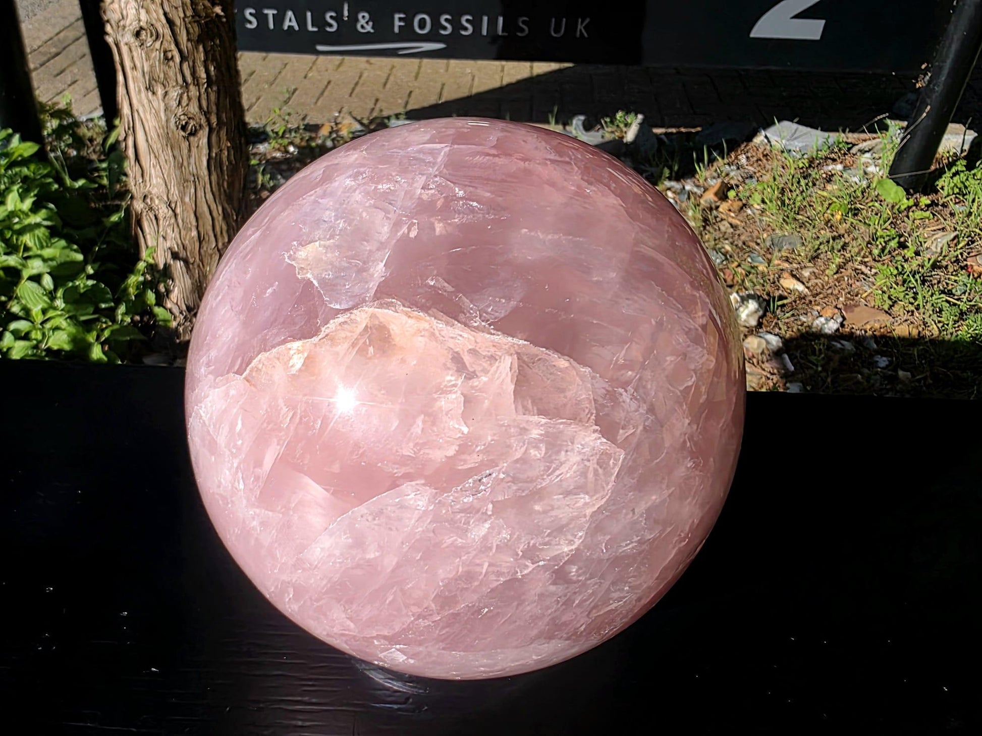 large rose quartz crystal ball