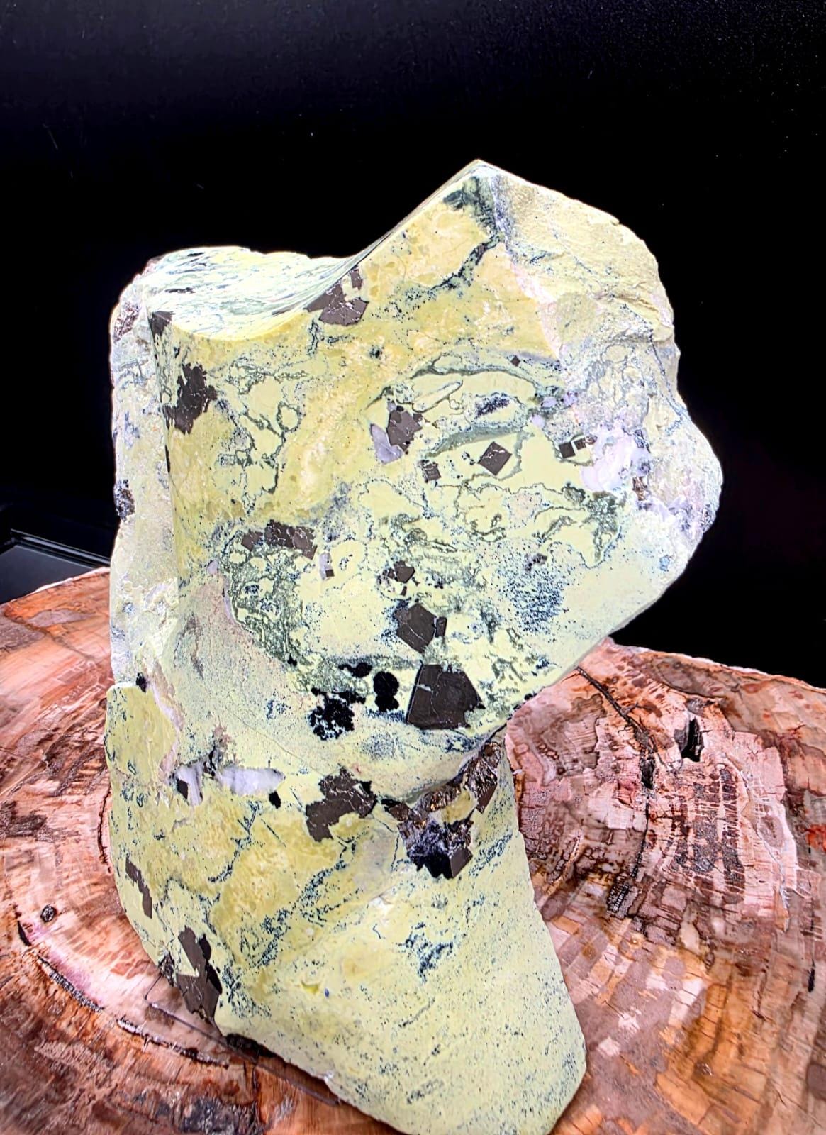 Large Serpentine and Pyrite mineral specimen for collectors
