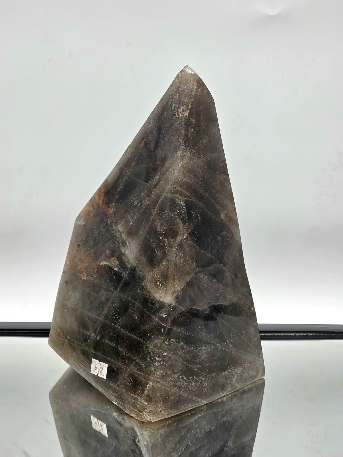 smoky quartz crystal office or reception statement piece
