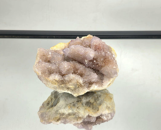 Large Spirit Amethyst cluster featuring sparkling lavender crystal points.