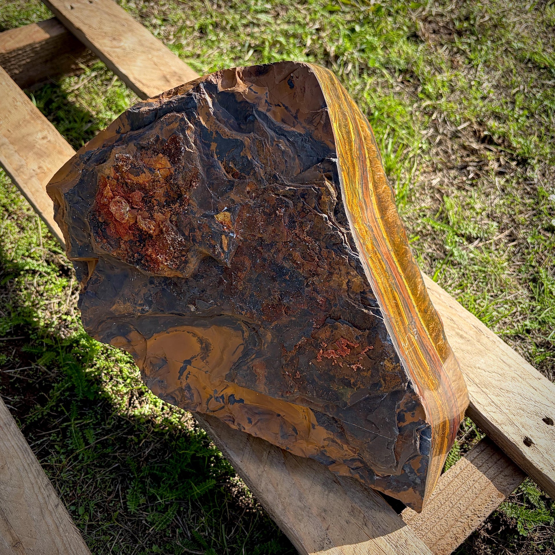 Large Tigers Eye natural stone for distinctive home decor