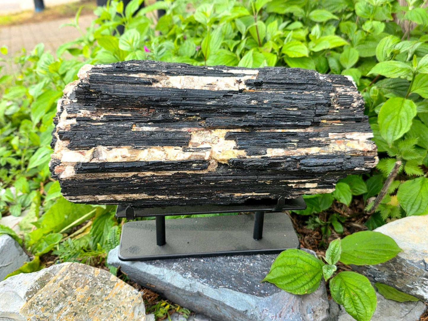 raw black tourmaline mineral specimen large