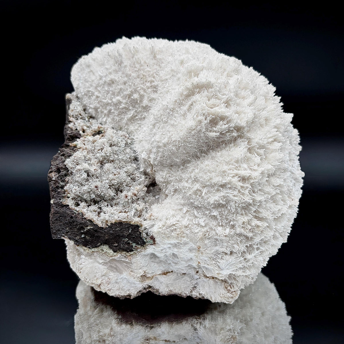 Large white Scolecite display crystal with intricate natural texture