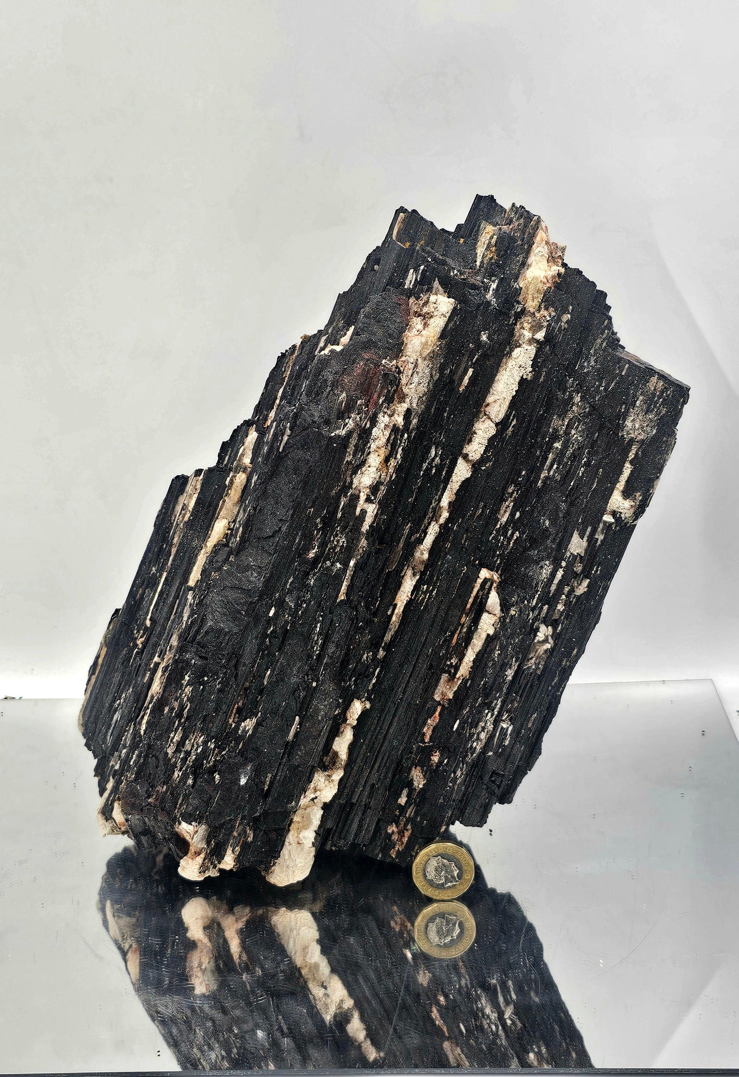 large black tourmaline crystal  with mica