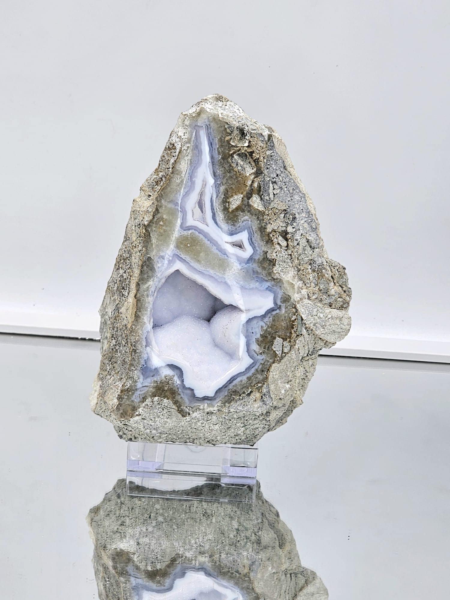 large blue agate crystal