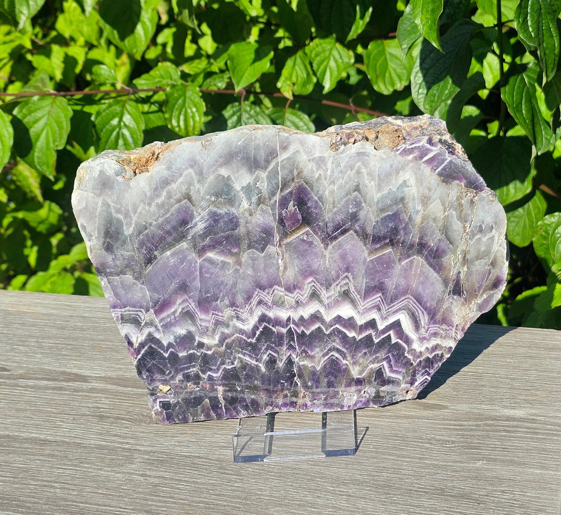 large crystal slices chevron amethyst