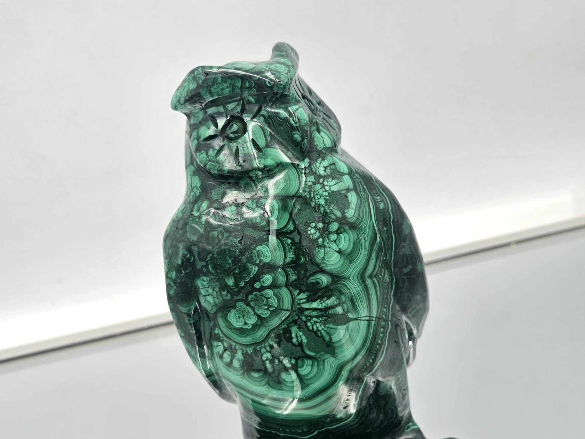 large high quality malachite owl