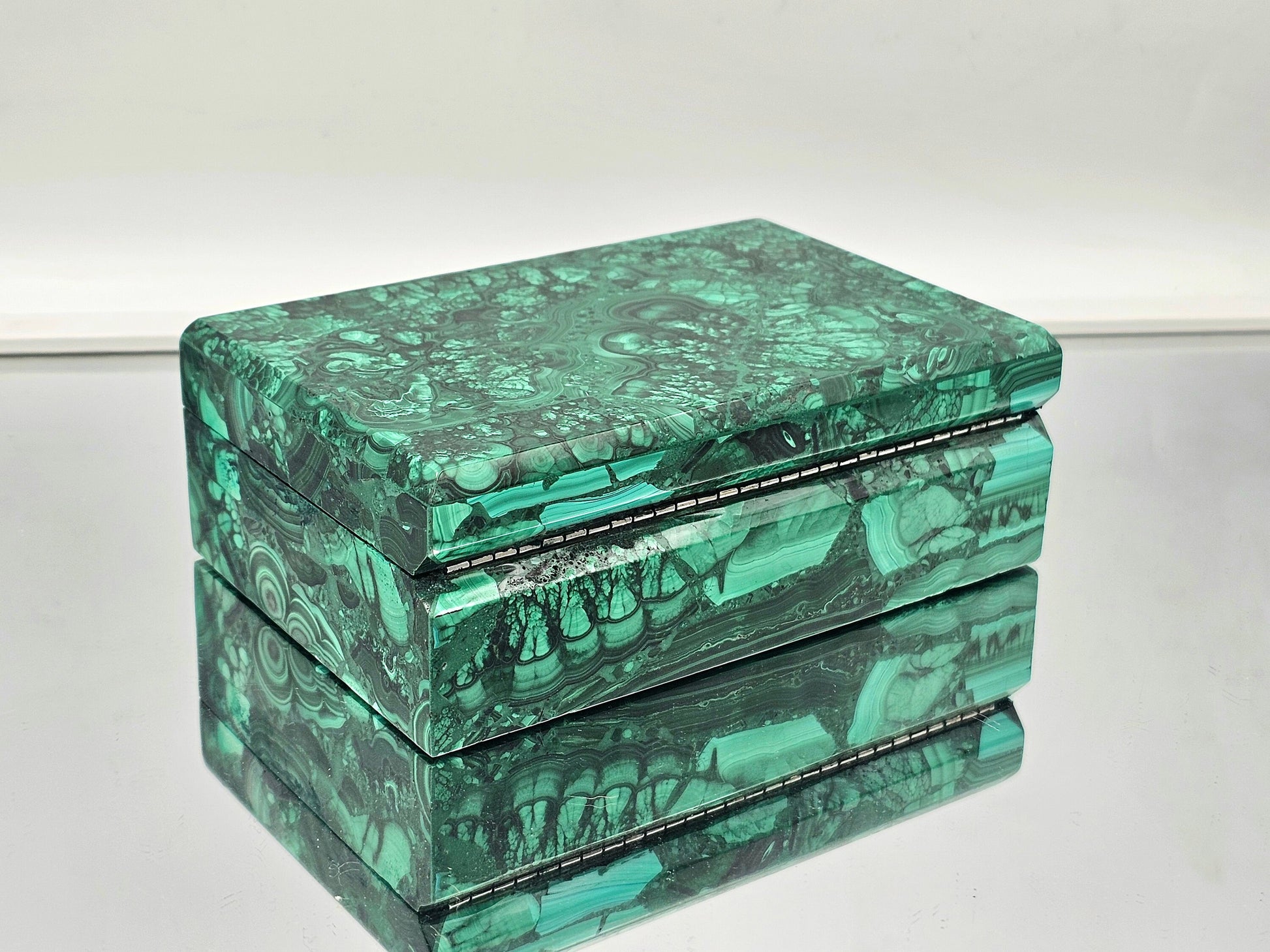 large malachite crystal storage box