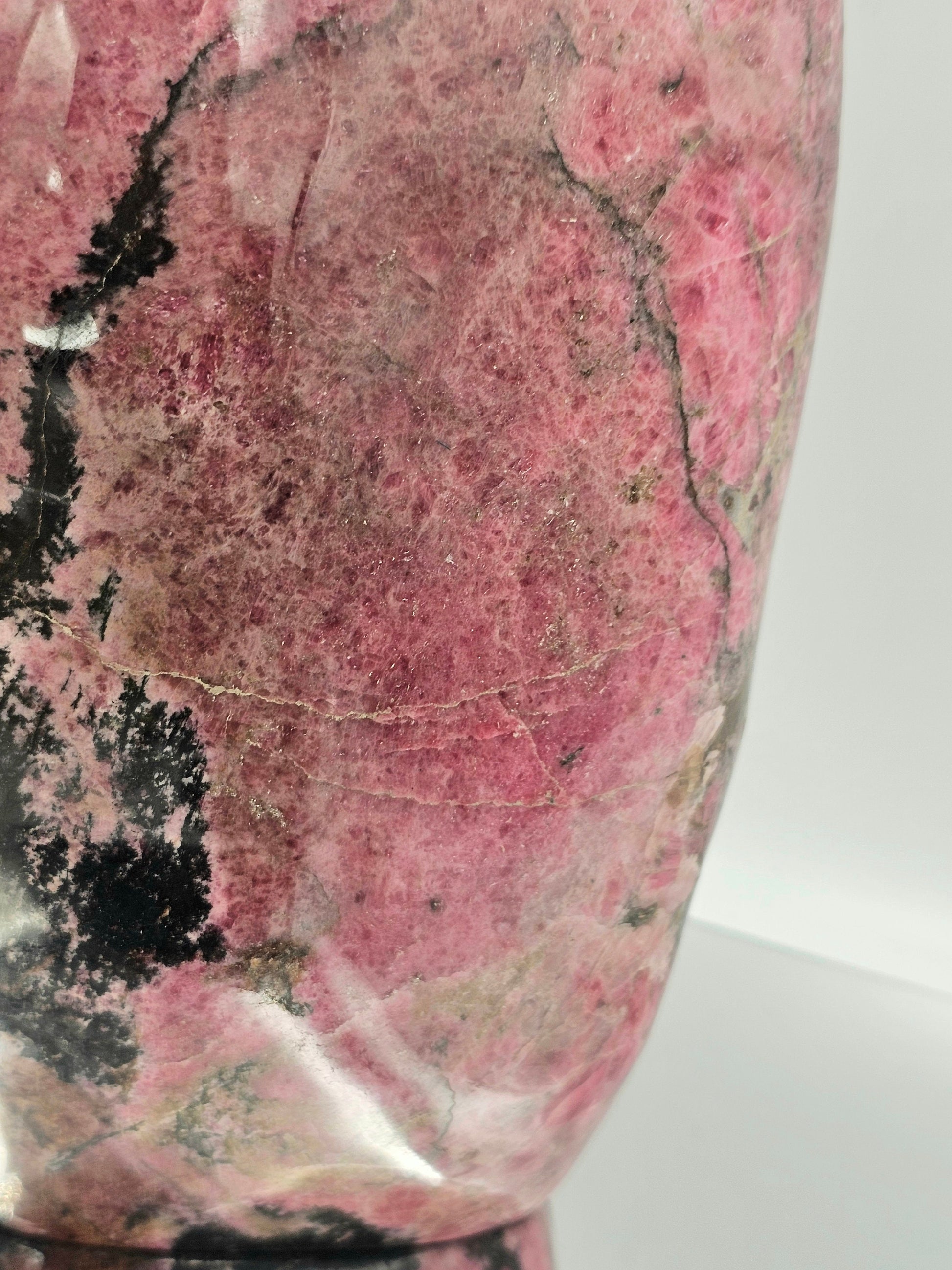 large rhodonite crystal freeform
