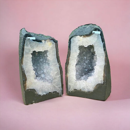 large quartz crystal pair