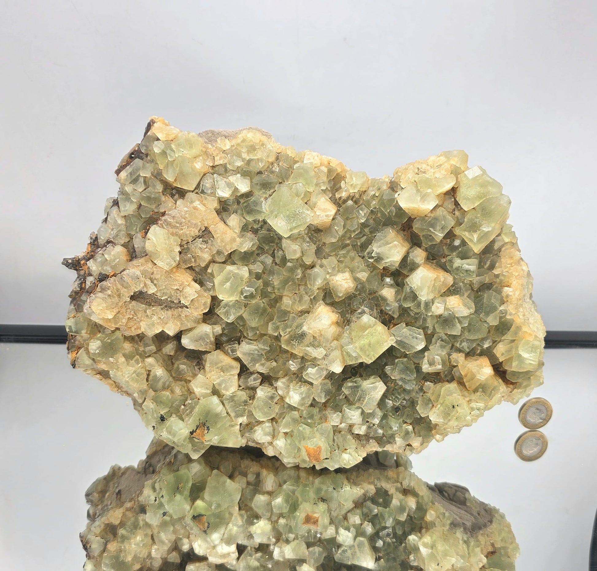 Moroccan fluorite crystals displayed on natural matrix, ideal for collectors.