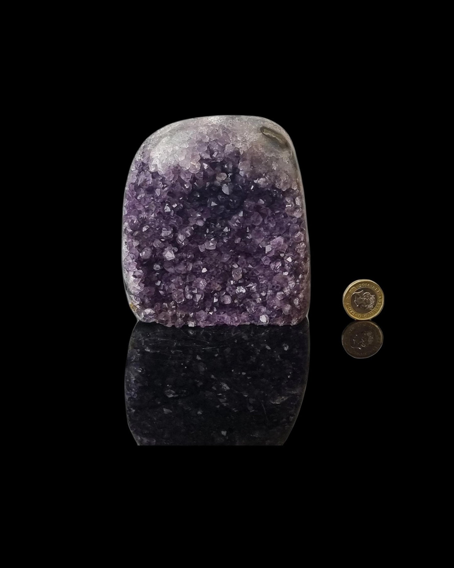Luxury Uruguayan Amethyst crystal display on polished base