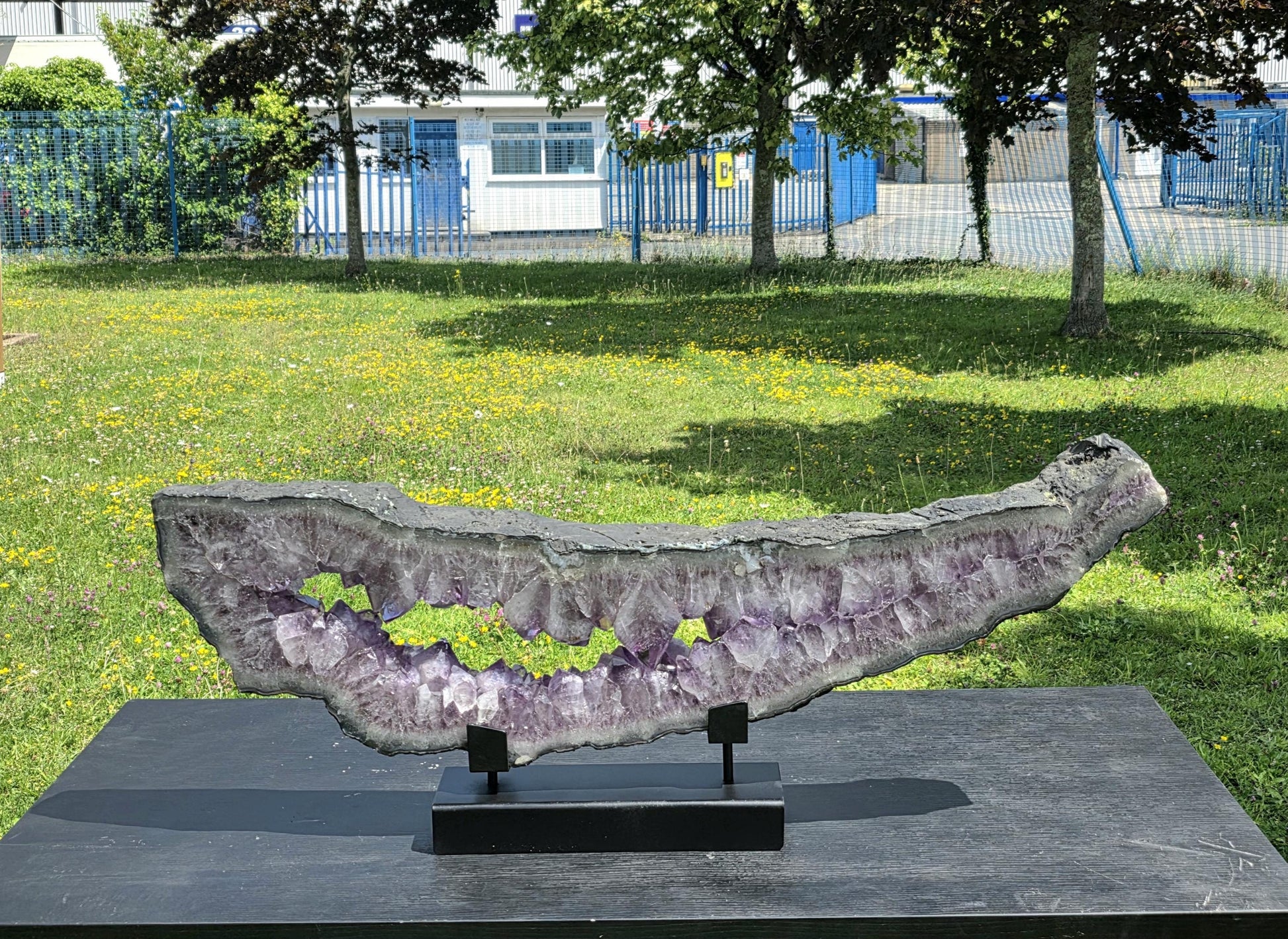 Luxury crystal sculpture featuring Brazilian amethyst.