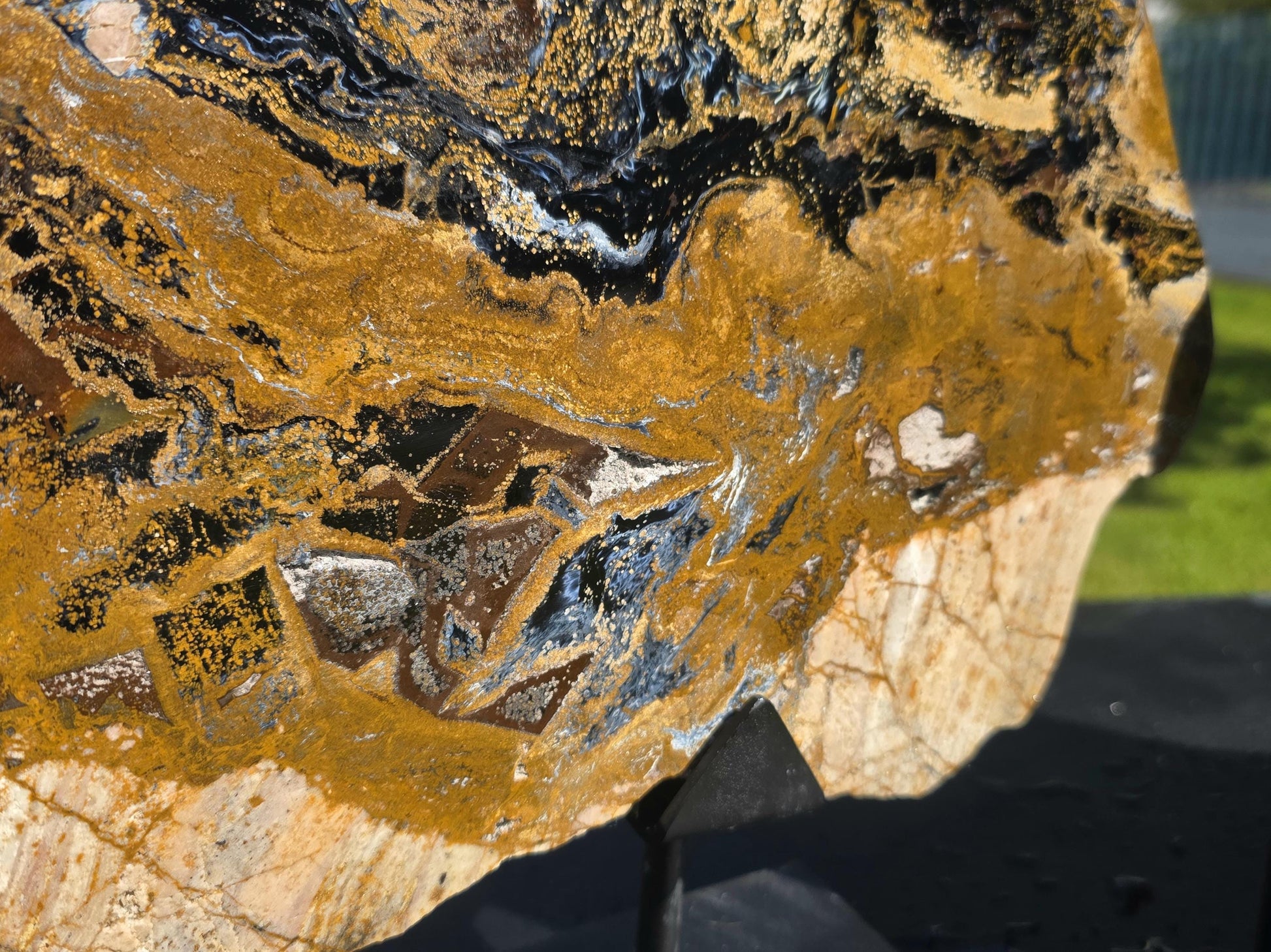 Luxury Pietersite crystal pair, an exceptional collector’s item featuring semi-polished tops.