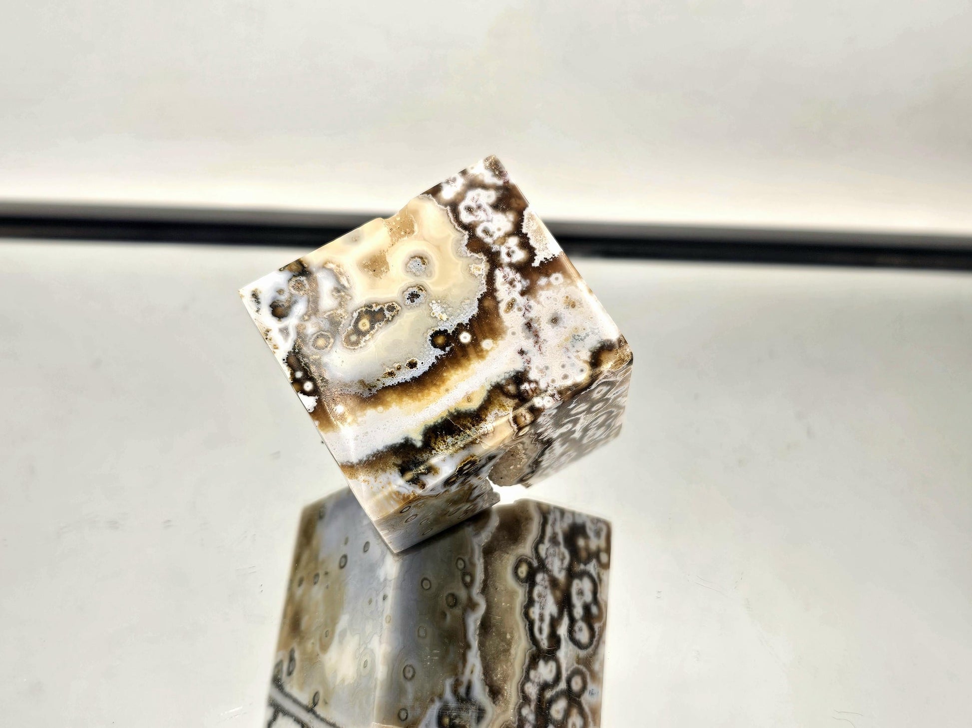 high quality unique luxury ocean jasper crystal cube executive