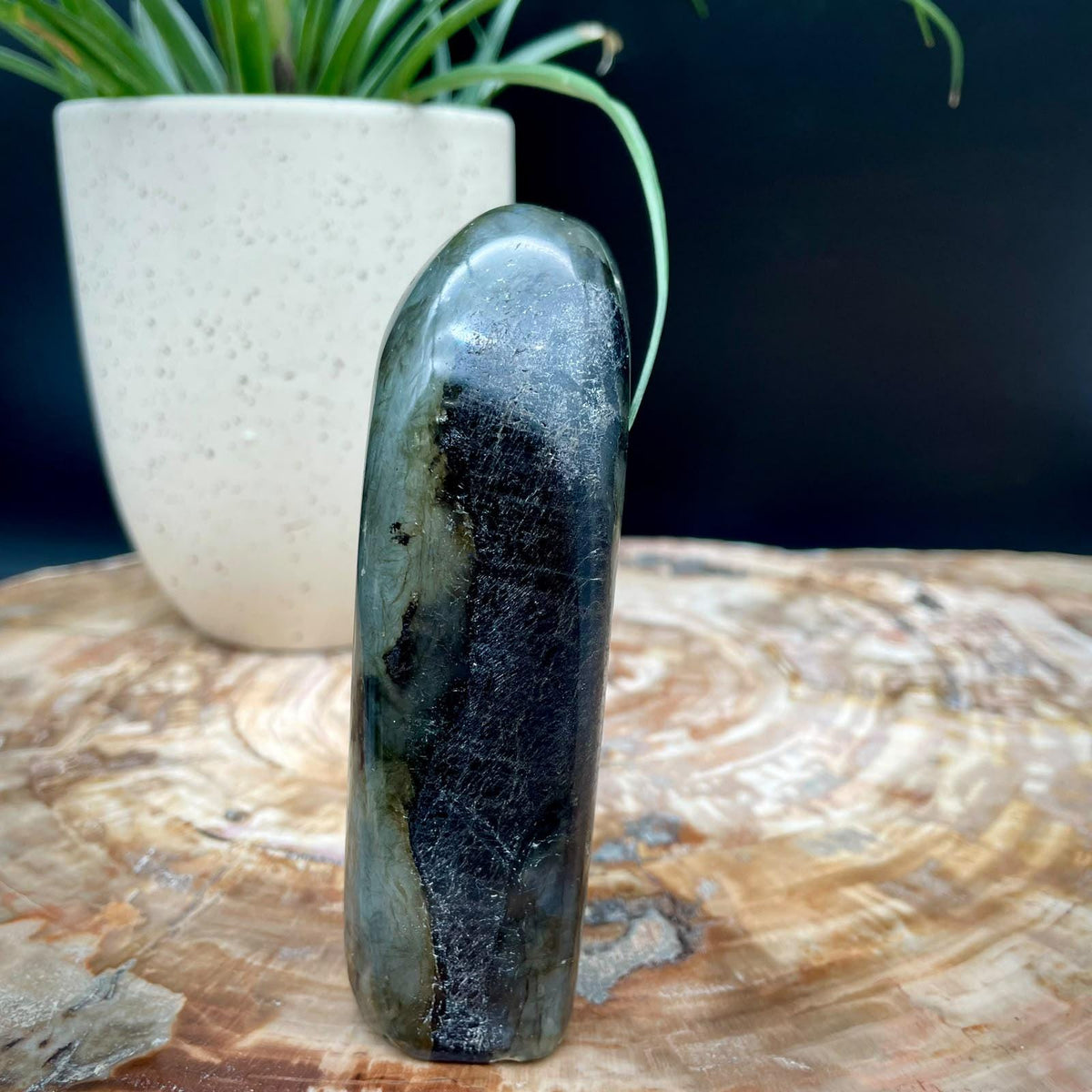 Madagascan Labradorite crystal display piece