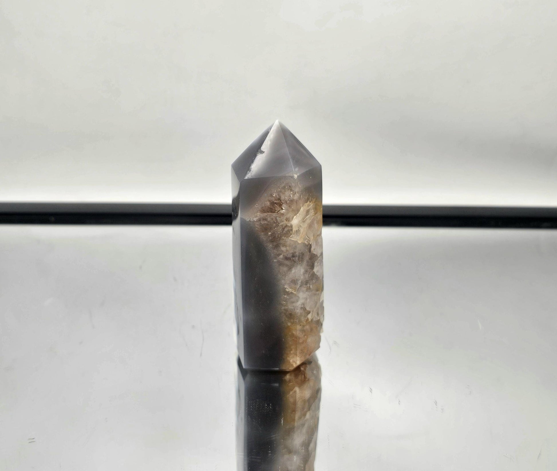 Authentic Madagascar Orca Agate crystal point.