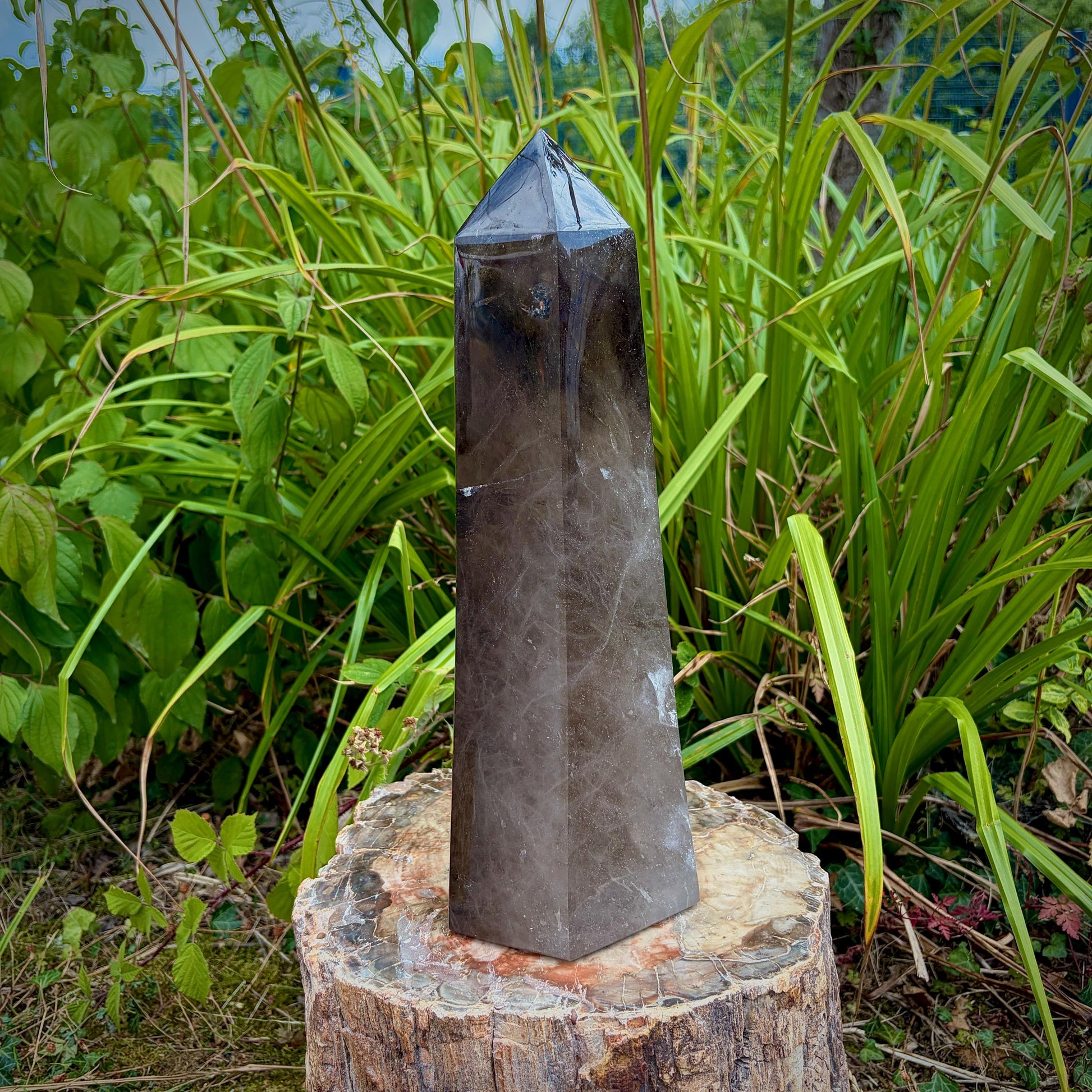 Statement Smoky and Clear Quartz display towers
