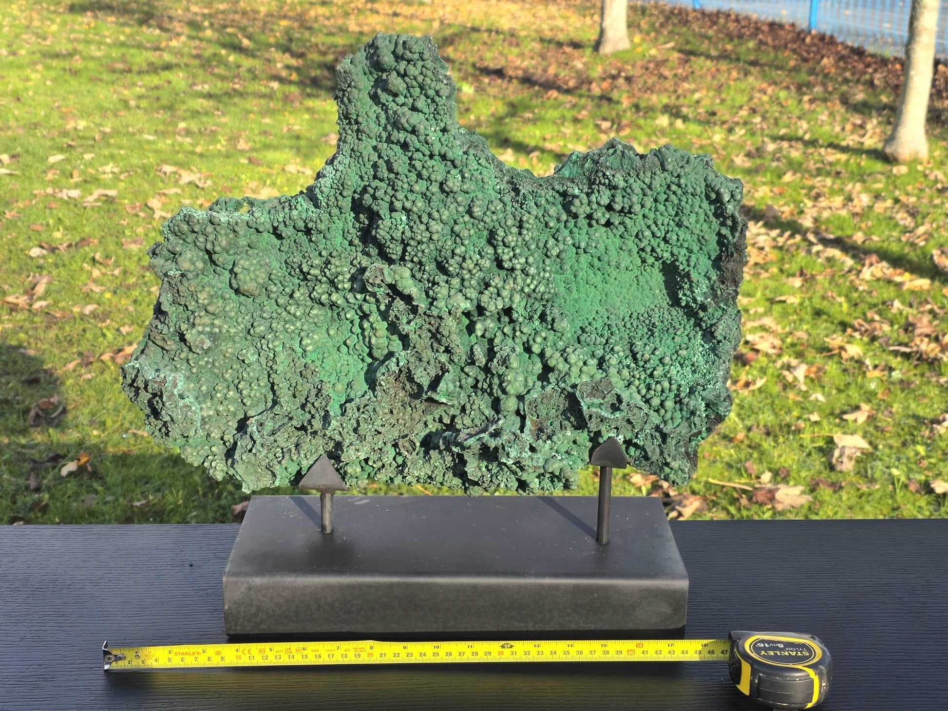 Malachite crystal used as an elegant interior design feature