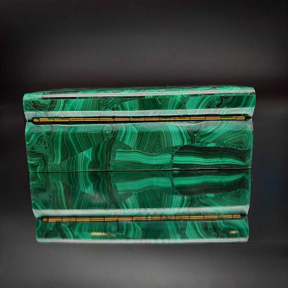 Large Malachite box for storing crystals jewellery and small treasures