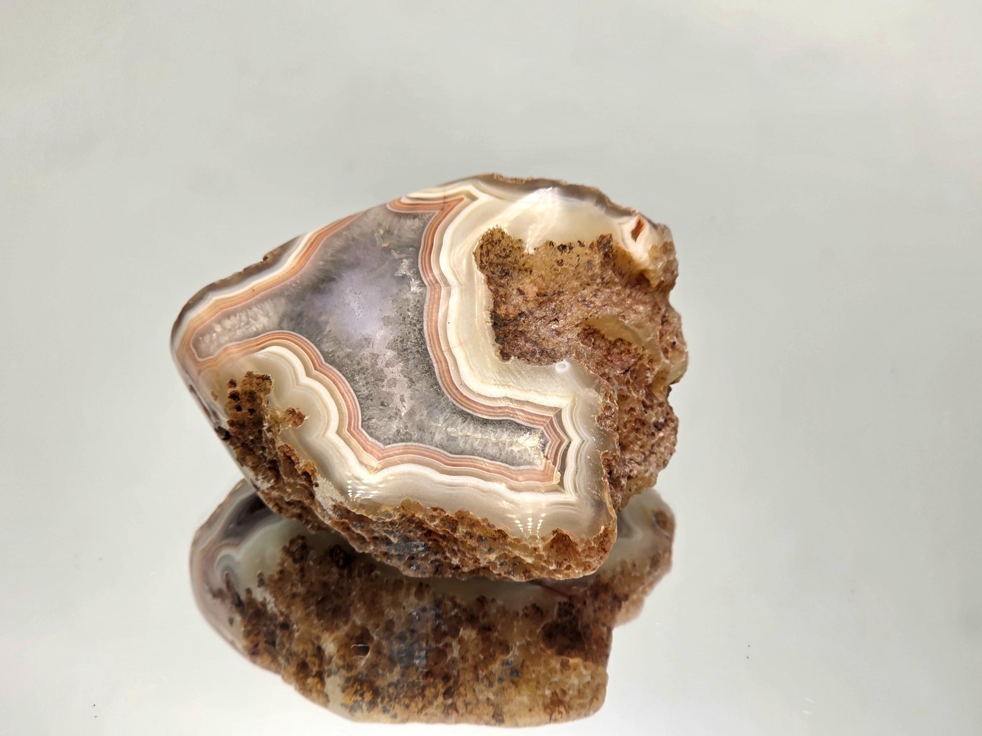 Malawi Agate banded polished collector crystal.