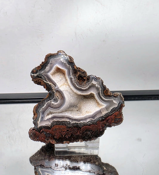 Mexican Agate Geode polished for decorative use.