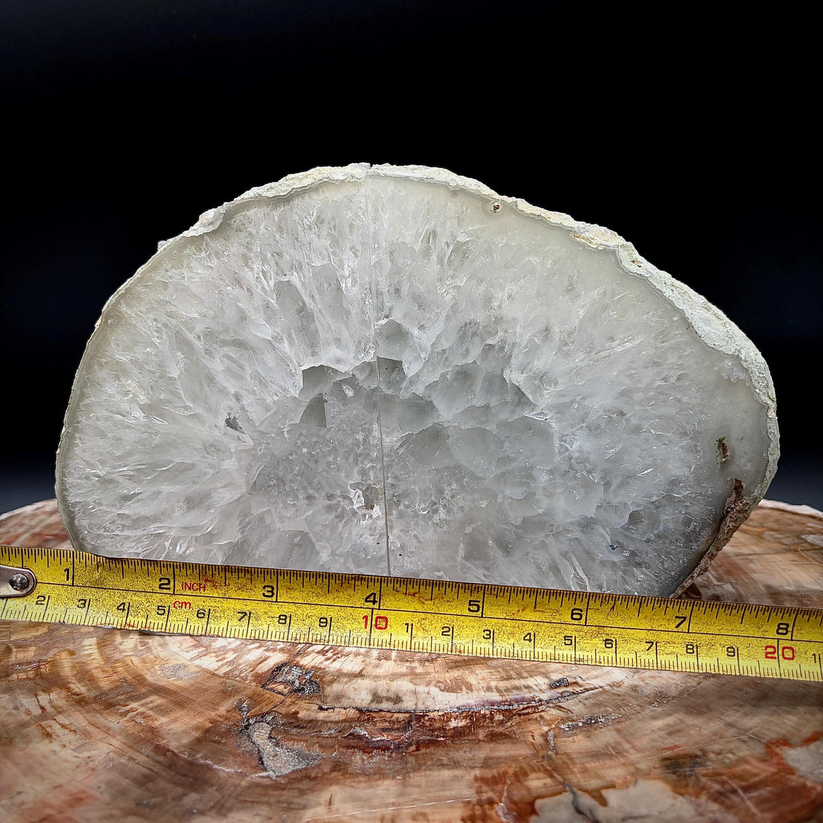 Agate stone bookends adding natural texture and sculptural interest to modern interiors.