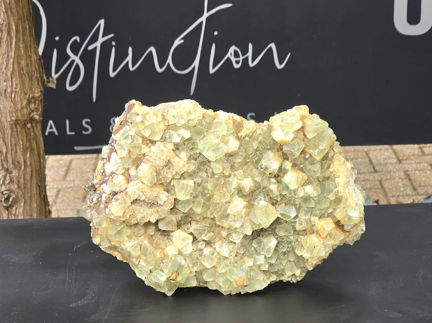 Large fluorite crystal with glassy luster and well-balanced matrix form.