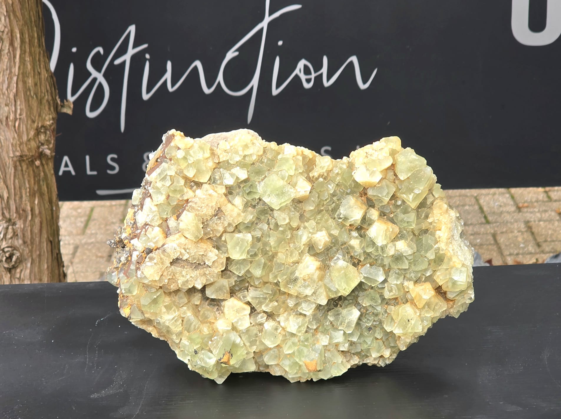 Large fluorite crystal with glassy luster and well-balanced matrix form.