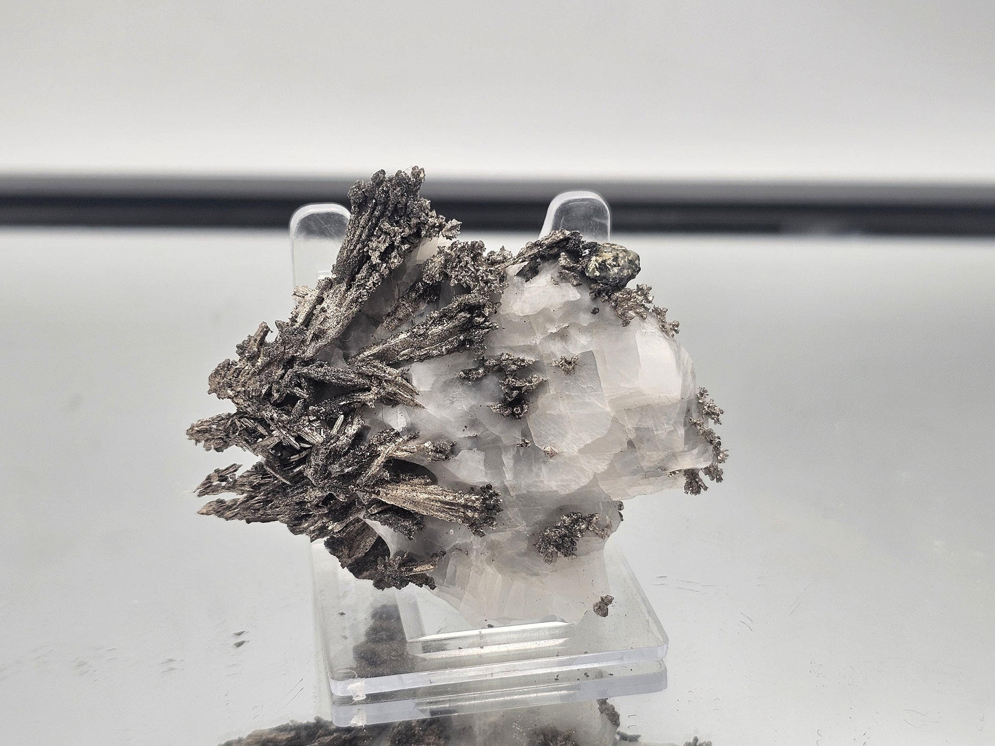 Native Silver on Calcite Matrix sourced from Morocco, perfect for interior decor.