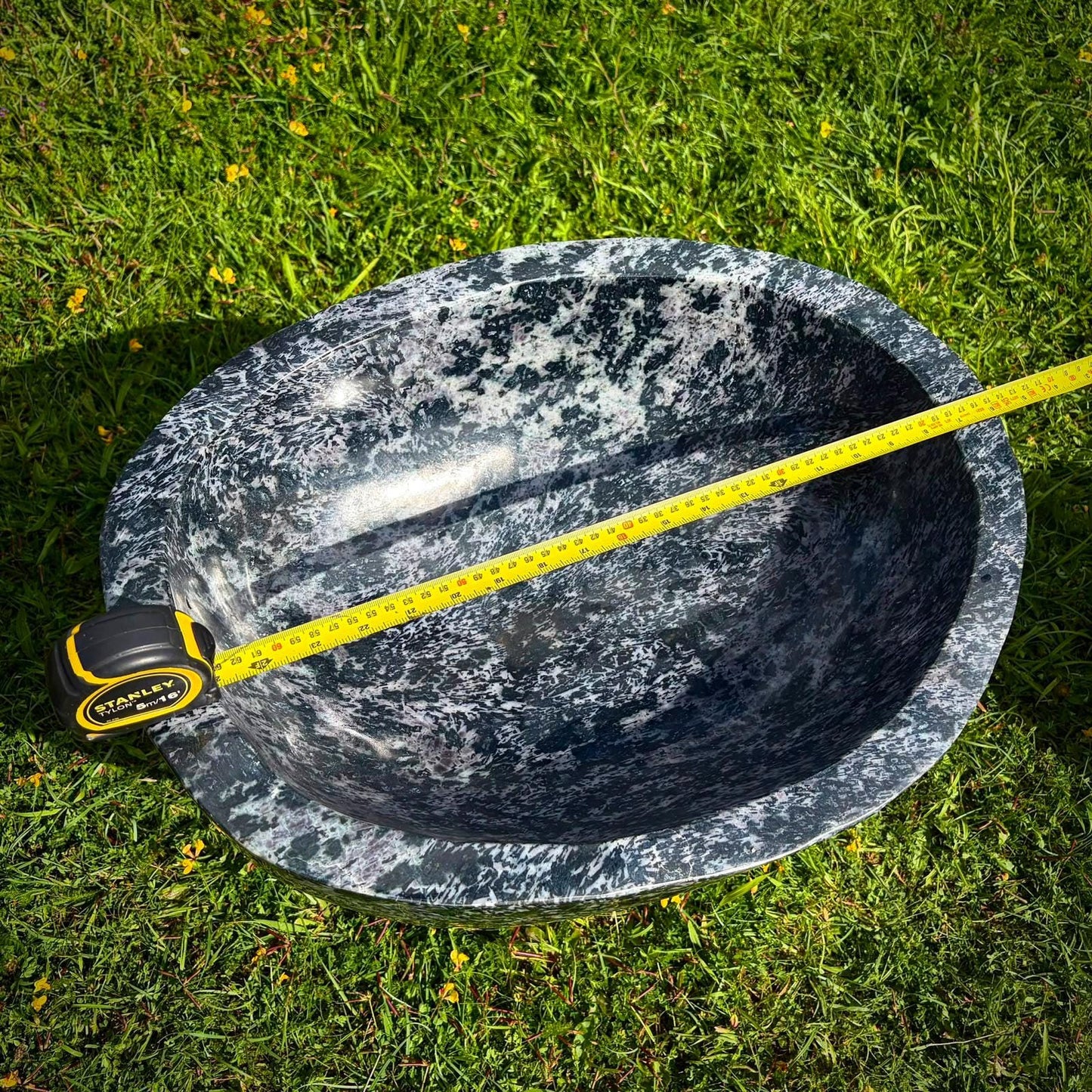 Mystic Merlinite bowl with deep indigo and charcoal colouring for modern home styling.